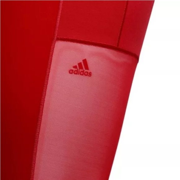 Adidas X Ivy Park mesh panel Mine legging/tights bright red side pocket! Size S - Picture 7 of 14